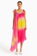 Pink Vintage Obiage Shibori Dress