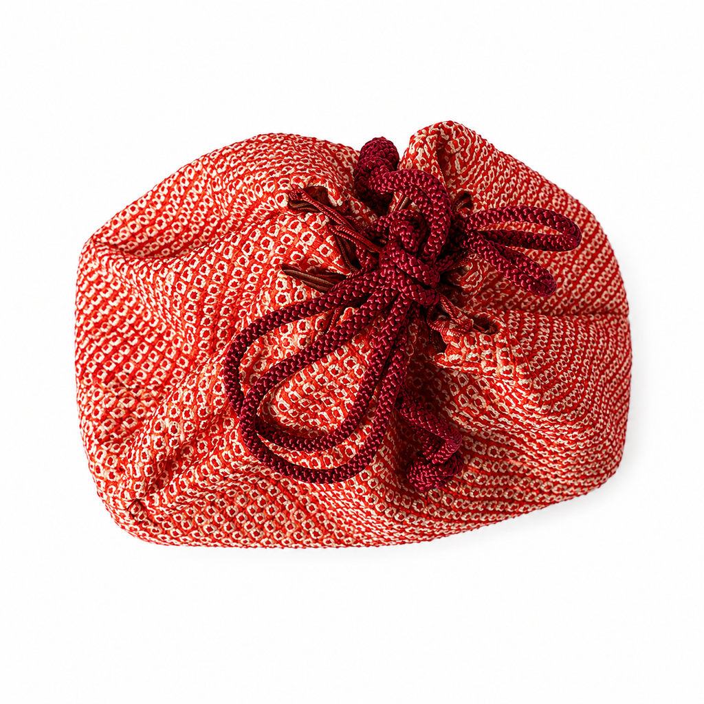 Vintage Japanese Shibori Bamboo Basket Bag