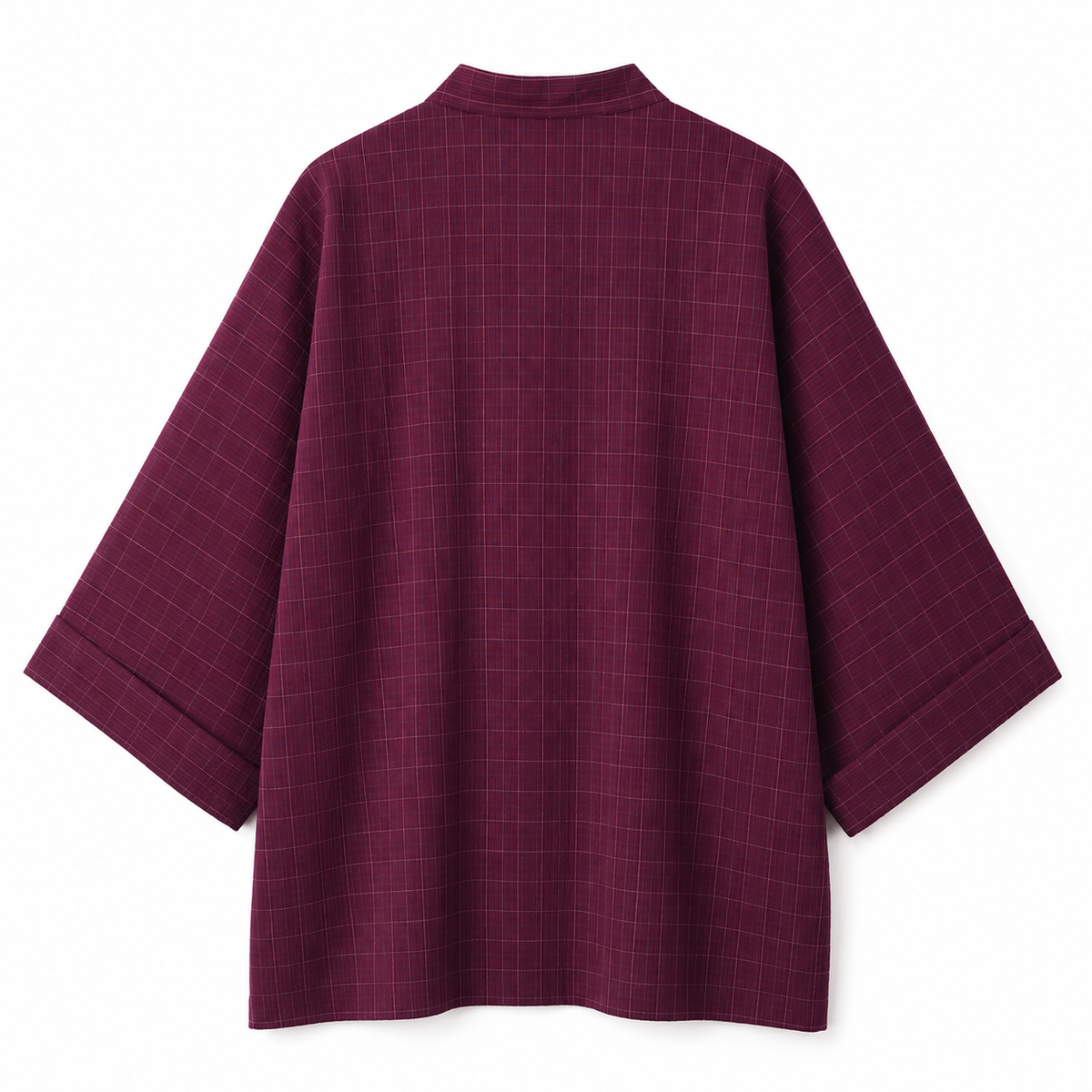Plum Grid Kimono Jacket