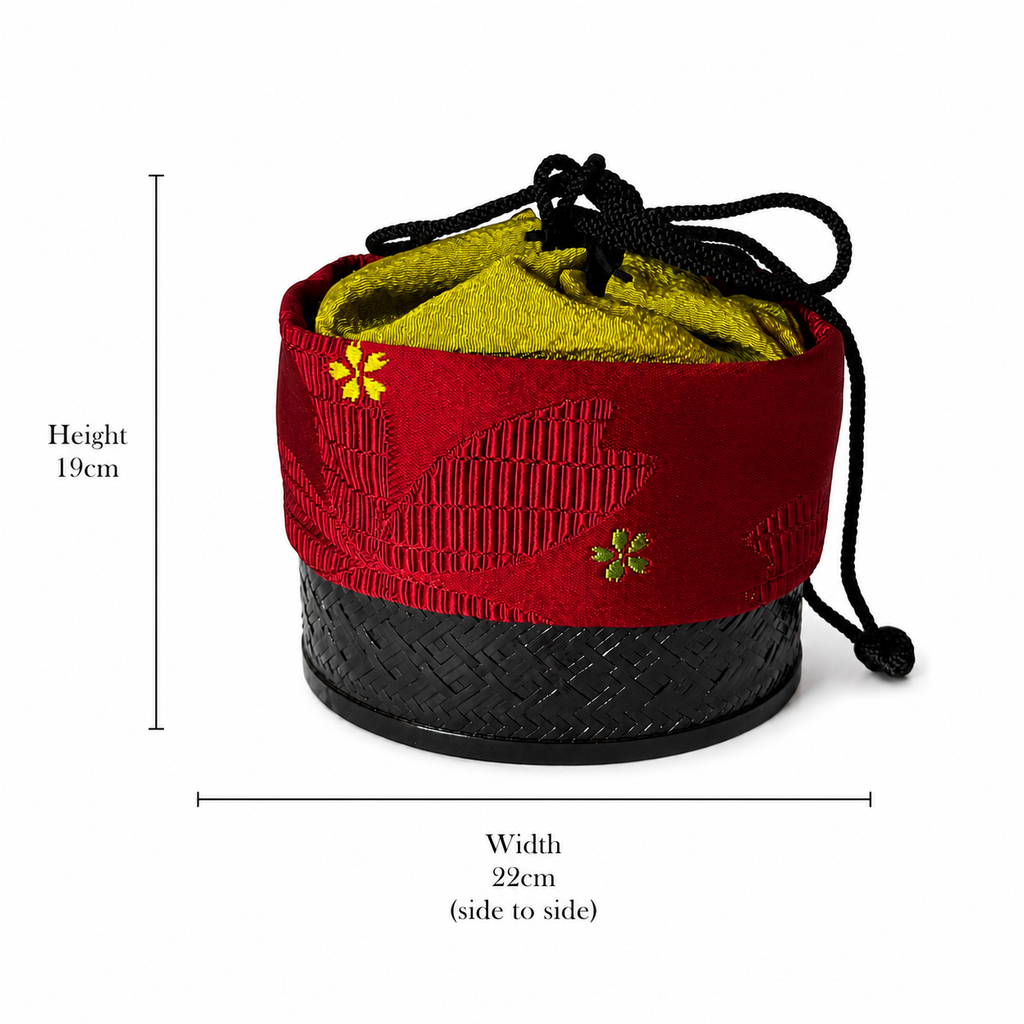 Red Japanese Bamboo Basket Bag