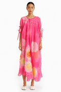 Asymmetrical Dress Pink Shibori
