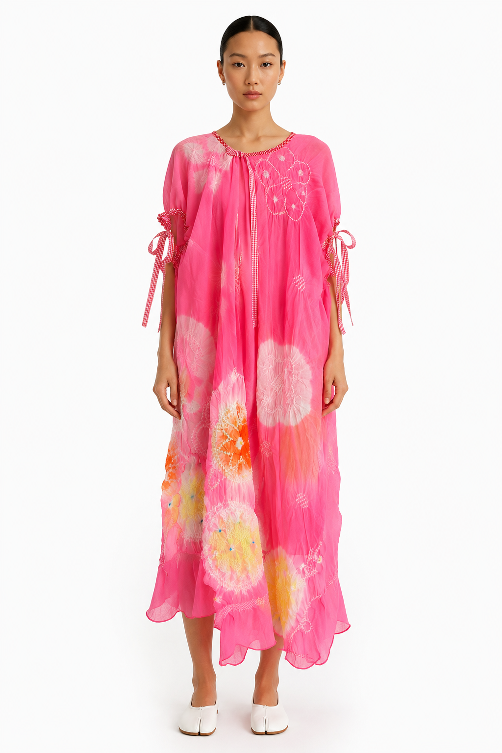 Asymmetrical Dress Pink Shibori